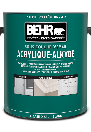 One 3.79 L can of Behr Acrylic Alkyd enamel undercoater