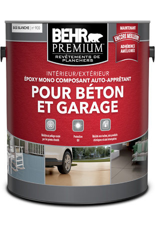 Can of Behr Premium Concrete and Garage Self-Priming 1-Part Epoxy